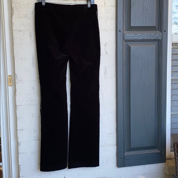 Theory (4) black velvet flares w embellished side tuxedo stripe - Picture 15 of 15
